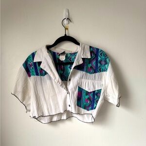 Size Large Vintage Tap & Co Southwestern purple blue  Button Down